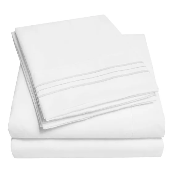 Sabana 1800 Hotel Ultra Suave + Funda Bordada Varias Medidas