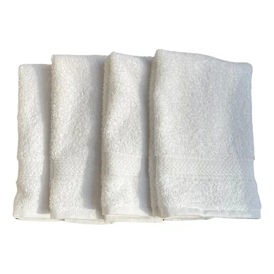 Pack X4 Toalla Mano 100% Algodón Franco Valente 400g 30x45cm