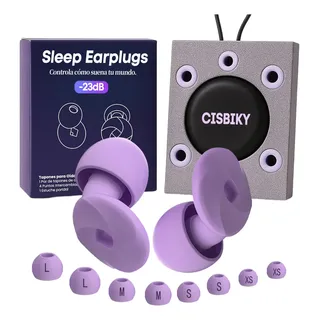 Tapones Auditivos Y Tapones Con Cancelación De Ruido Para Dormir Y Conciertos, Cisbiky Reducción De Ruido 23db, Tapones Para Oídos Reutilizables De Silicona, Protectores Auditivos Violeta