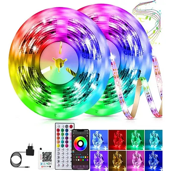 30m Faixa De Luz Led Bluetooth Com Controle Remoto Rgb