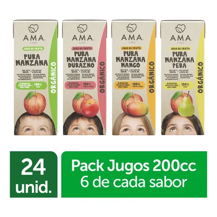Ama - Pack 24 Jugos De Fruta Orgánica 200cc