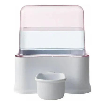 Bebedouro Cachorro Gato 2,3l Caes Pet Pelos Longos Filtro De Carvão Rosa