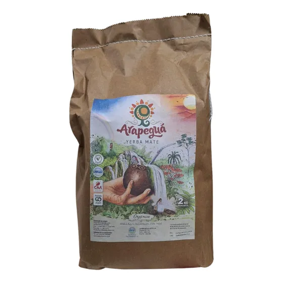 Yerba Mate Arapeguá Tradicional Orgánica X 2,0 Kg.
