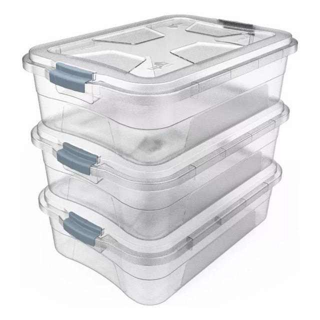 Kit 3 Caixas Organizadoras Multiuso 10L Kit 3 Caixas Organizadoras Multiuso 10L
