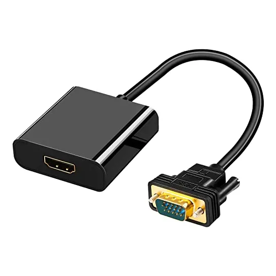 Adaptador Vga A Hdmi Herfair, 1080p Vga Macho A Hdmi Hembra