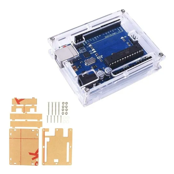 Caja Acrilico Case Transparente Para Arduino Uno R3