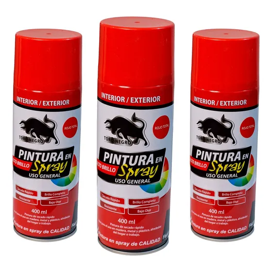 Pintura En Spray Uso General Secado Rapido 400 Ml 3 Unidades