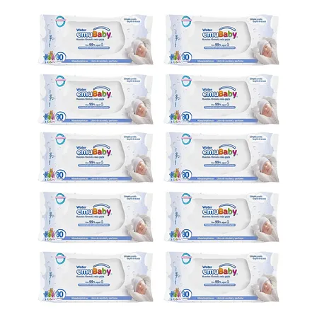 Toallitas Húmedas Emubaby Water 80 Pack X10