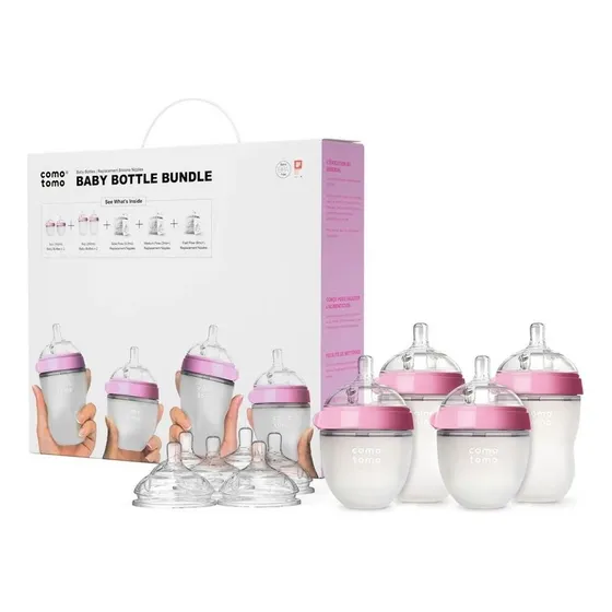Kit Mamadeira Comotomo Baby Bottle Rosa