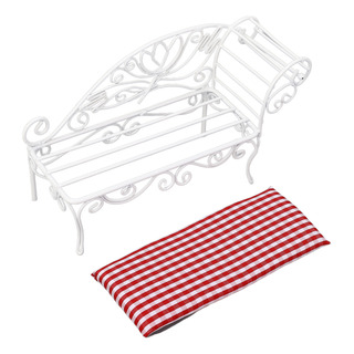 Cama De Hierro Blanca Blanca En Miniatura 1:12 Con Forma De Cama De Hierro Blanca Blanca En Miniatura 1:12 Con Forma De
