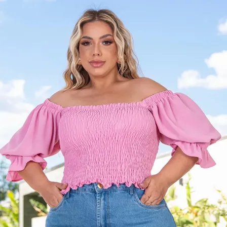 Blusa Feminina Plus Size Leve Confortavel Elegante Despojada