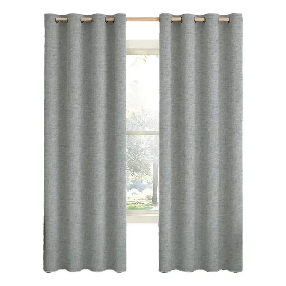 Cortina Blackout Casatua 100% Anti Luz, 2 Paños 140x220 Textura Lino Color Gris | Cuotas sin interés