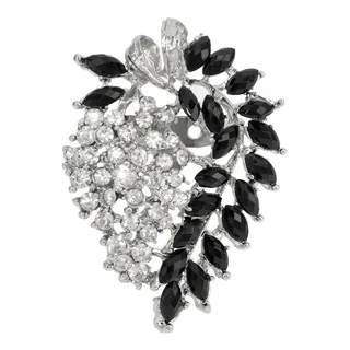 Broche Prendedor Mujer Color Plata Flor Cristal Finas Joyas Broche Prendedor Mujer Color Plata Flor Cristal Finas Joyas