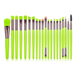 Set 20 Brochas Maquillaje Planas De Precisión Neón Set 20 Brochas Maquillaje Planas De Precisión Neón