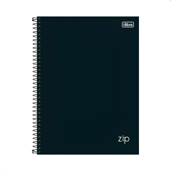 Caderno Universitário 1 Matéria Capa Dura Zip 80 Fls Preto
