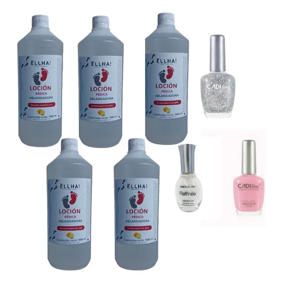 Loción Pedica Ablandadora X 1000 Ml X 5 + 3 Esmates Regalo