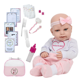 Boneca Reborn Larinha 43cm Enxoval Completo Pode Dar Banho Boneca Reborn Larinha 43cm Enxoval Completo Pode Dar Banho