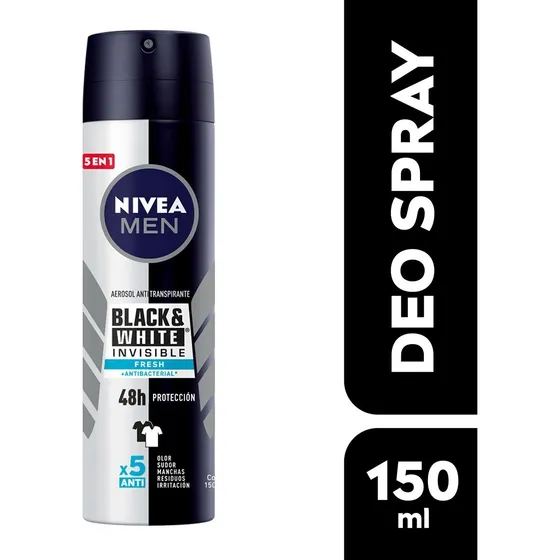 Antitranspirante Nivea Men Invisible Black & White De 150 Ml Fragancia Spray