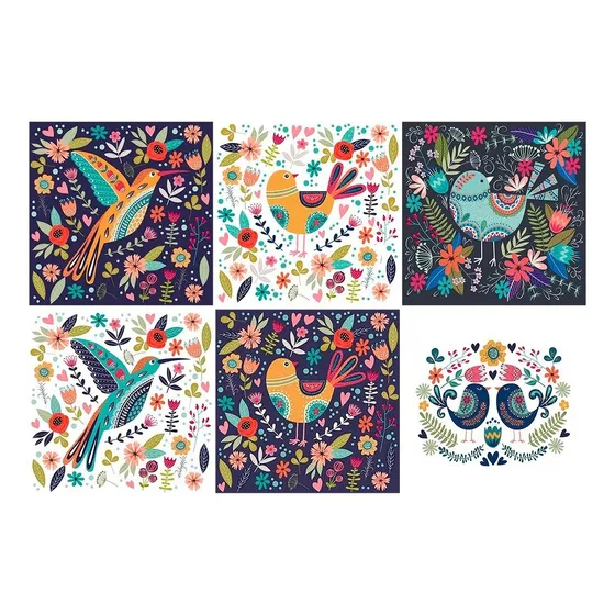 Decoupage Láminas Pájaros Folk