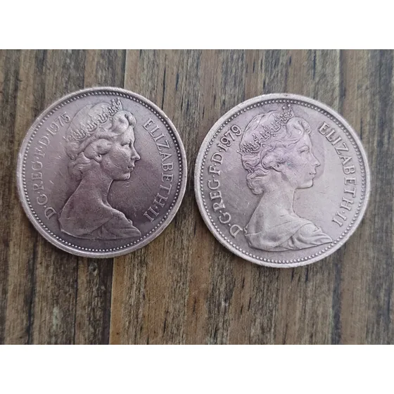 Lote 2 Moedas  New Pence 2 Inglaterra 
