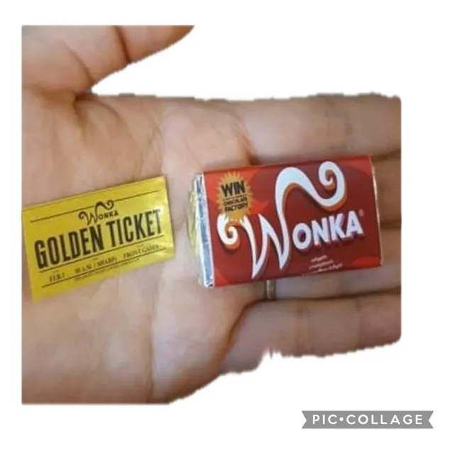 Chocolate Wonka Mini Con Ticket Dorado