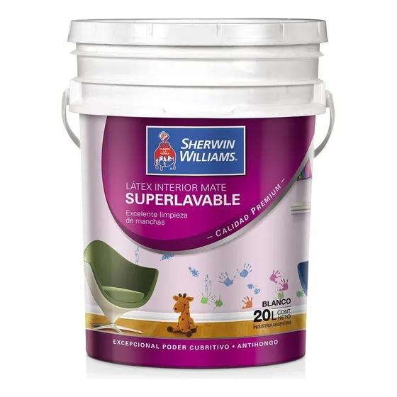 Látex Interior Mate Superlavable 20 Lts. Sherwin Williams