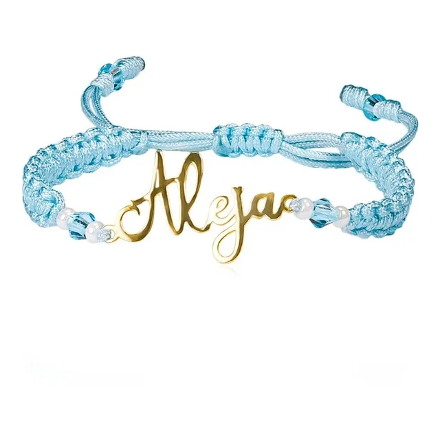 Pulsera Tejida Oro 18 Quilates, Nombres Personalizados