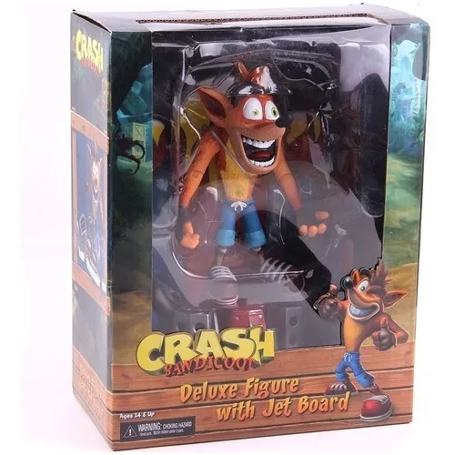 Figura Crash Bandicoot Deluxe Figure Con Tabla Jet Neca