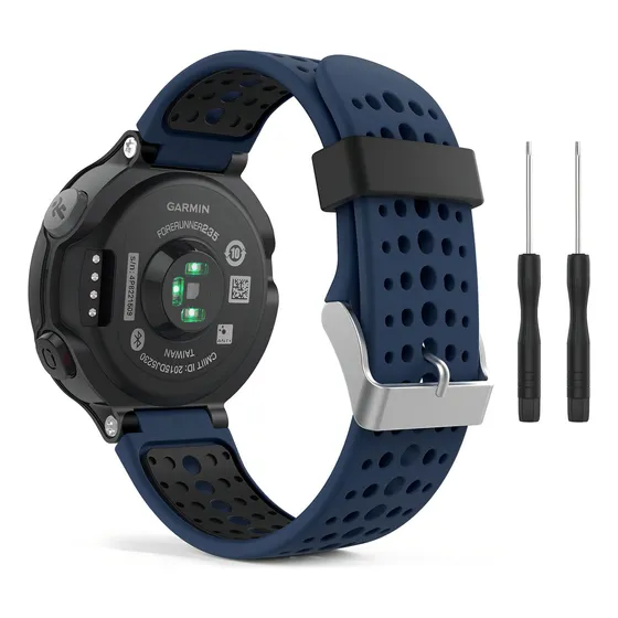 Pulseira Para Garmin 235 630 735xt Silicone Fácil De Trocar Cor AZUL/PRETA