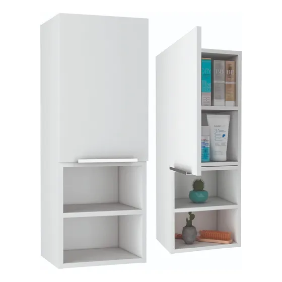 Gabinete De Baño Ciro, Blanco, Con Amplio Espacio X2