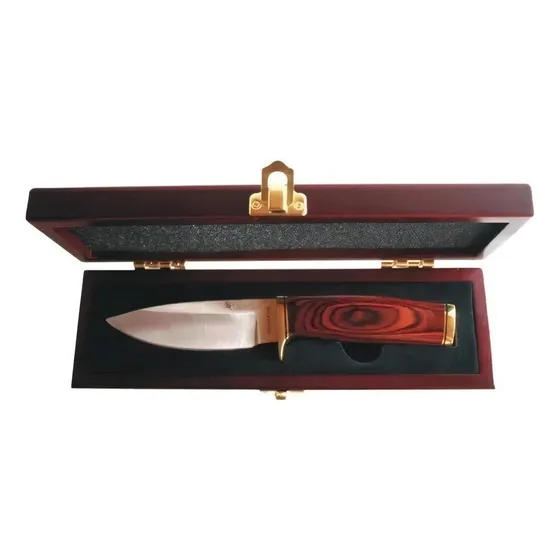 Cuchillo Trento Hunter 520 Acero Inox Funda Estuche Madera Color FOTO