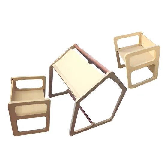 Pizarra Escritorio Doble + 2 Sillas Montessori 18 Mm Espesor