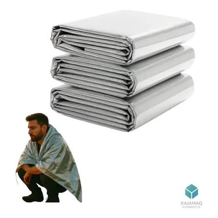 Kit 10 Mantas Termicas Aluminizadas Protege Do Frio Do Vento