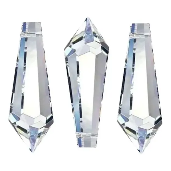 100 Ponteiras Pirulito Cristal Acrílico 32 Mm Lustres Bijoux