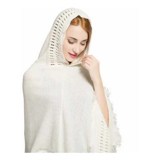 La Imitación De La Cachemira De Punto Chal-poncho Para Mujer