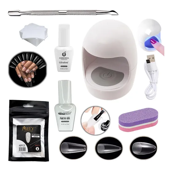 Kit Para Hacer Uñas Con Tips Press On O Soft Gel Y Pegamento