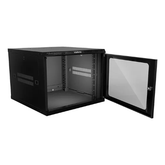 Suporte De Parede Intelbras Mini Rack 8u Preto 470mm