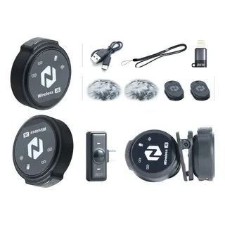 Microfone Lapela Magnética Duplo Zcco J6 Anti-ruído Typec Preto