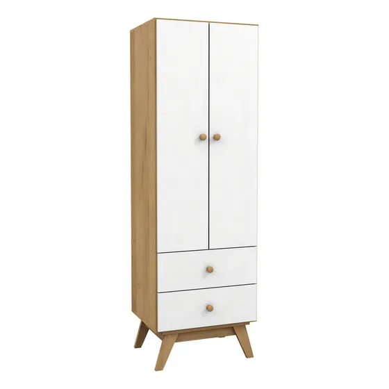Placard Ropero Nordico Escandinavo Laqueado C/ Melamina Color Blanco - Roble Miel