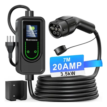 Carregador Carro Elétrico Portátil 3.5kw 7m Tipo 2 110/220v