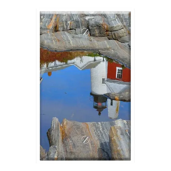 Cubierta Placa Pared Blanco Unidad Paisaje Reflex Lago