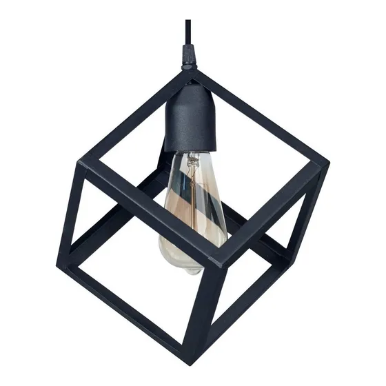 Lámpara Colgante Cubotecho Simple Aplique E27 Rex Color Negro