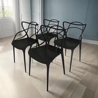 Cadeira De Jantar Allegra Preto 4 Unidades Cadeira De Jantar Allegra Preto 4 Unidades