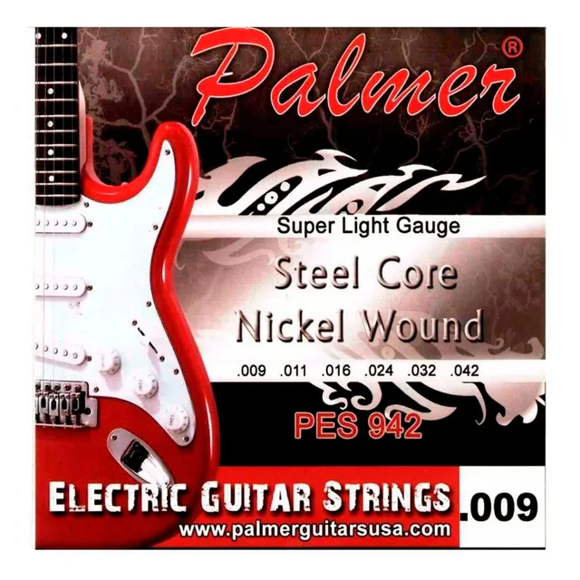 Cuerdas mi si sol re la mi para guitarra eléctrica  Palmer Strings PES PES942