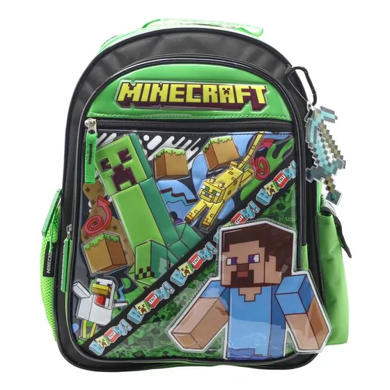 Mochila Escolar Cresko Minecraft Infantil 16 PuLG Escolar