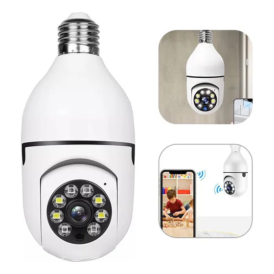 Camera Lampada Wifi Icsee Giratoria 360 Full Hd Noturna