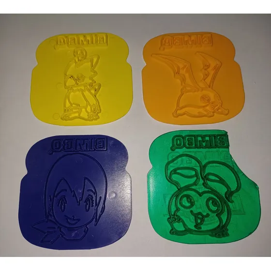 Lote De 4 Marcadores De Pan Bimbo (digimon) Coleccionables