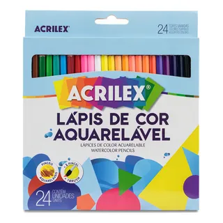 LĂĄpis De Cor AquarelĂĄvel 24 Cores + 1 Pincel+1brussh Acrilex LĂĄpis De Cor AquarelĂĄvel 24 Cores + 1 Pincel+1brussh Acrilex