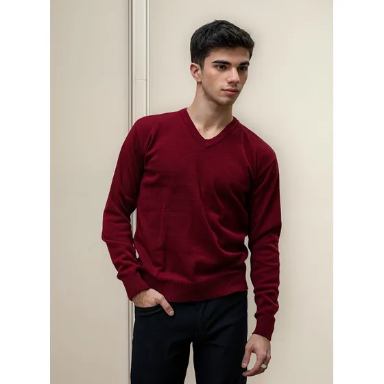 Sweater Colegial Hombre Cuello V De Hilo Excelente Calidad 