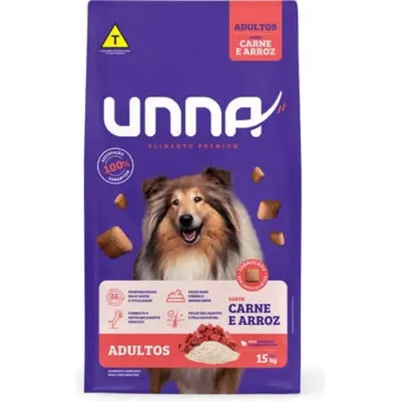 Ração Cão Adulto Unna Carne E Arroz 15kg